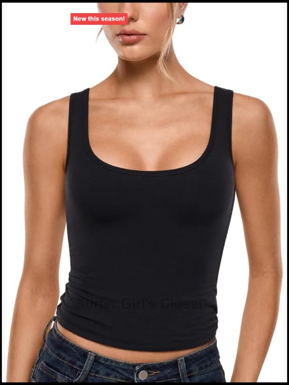 Women's Cotton High Stretch Scoop Neck Tank Top Sleeveless Slim Fit
